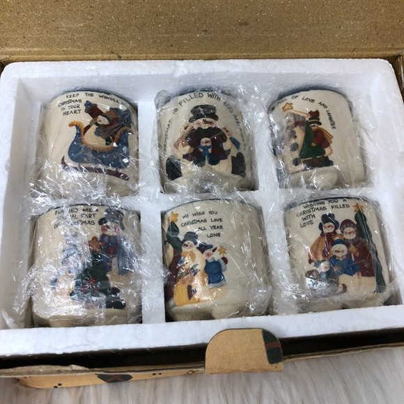 Holiday Tea Light Candle Crock Set Christmas - Picture 1 of 5